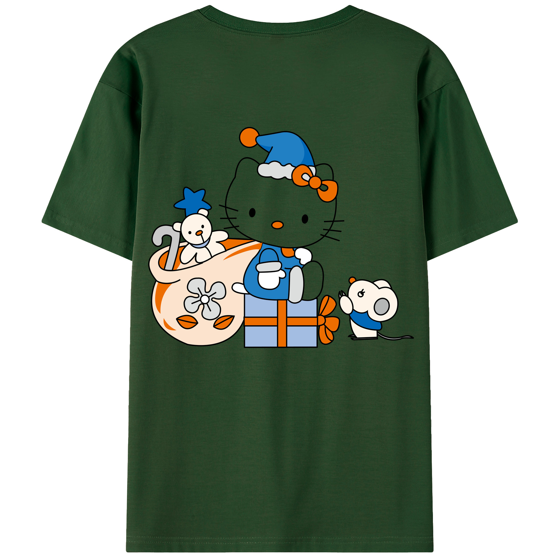 （画像用） Hello Kitty ハローキティ 綿100％半袖Tシャツ（背面プリント）